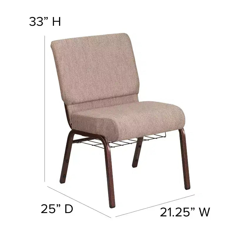 Chaise d'église HERCULES Series 53 cm (21'') avec porte-livre Flash Furniture