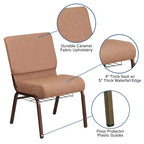 Chaise d'église HERCULES Series 53 cm (21'') avec porte-livre Flash Furniture