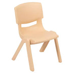 Emma et Oliver Ensemble de table et 4 chaises réglables en plastique naturel en forme de croissant de lune pour enfants, 25.125 l x 35.5 L po