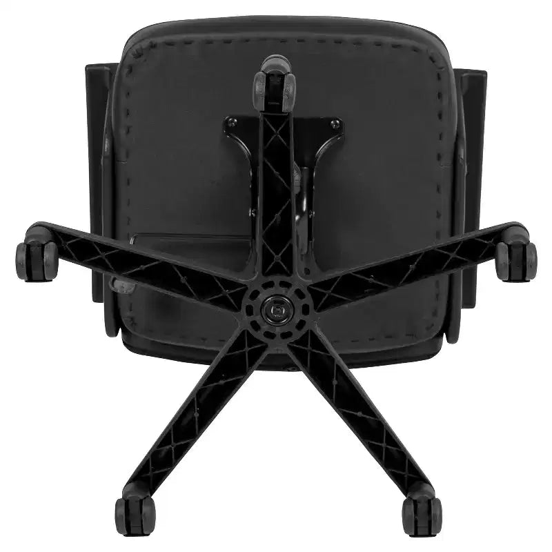 Fauteuil de bureau pivotant Emma et Oliver en cuir régénéré noir avec accoudoirs - Chaise de bureau