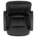 Fauteuil de bureau pivotant Emma et Oliver en cuir régénéré noir avec accoudoirs - Chaise de bureau