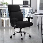 Emma and Oliver Chaise de bureau ergonomique pivotante mi-dossier, grande et haute, avec surpiqûres épurées, capacité de 400 lb