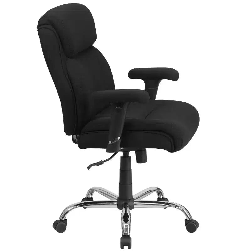 Emma and Oliver Chaise de bureau ergonomique pivotante mi-dossier, grande et haute, avec surpiqûres épurées, capacité de 400 lb