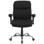 Emma and Oliver Chaise de bureau ergonomique pivotante mi-dossier, grande et haute, avec surpiqûres épurées, capacité de 400 lb