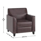 Fauteuil en cuir Emma et Oliver avec cadre surpiqué aux lignes épurées