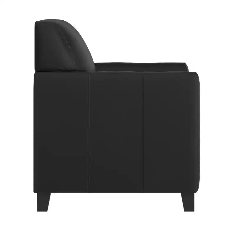 Fauteuil en cuir Emma et Oliver avec cadre surpiqué aux lignes épurées