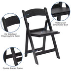 Emma et Oliver Chaise pliante en résine avec assise rembourrée en vinyle, lot de 2, pour mariage ou événement