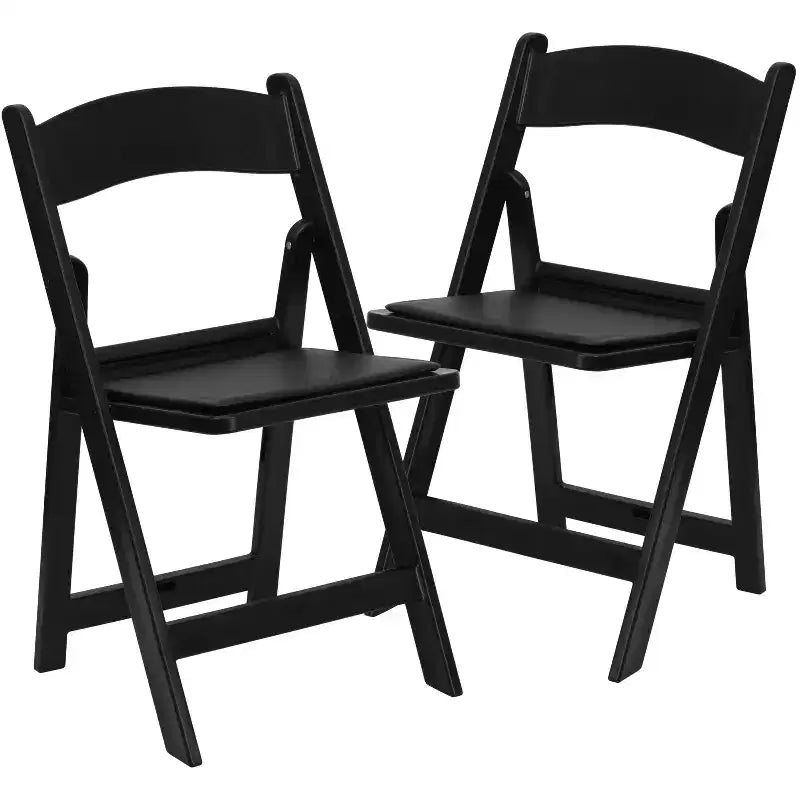 Emma et Oliver Chaise pliante en résine avec assise rembourrée en vinyle, lot de 2, pour mariage ou événement
