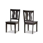 2pc Fenton Wood Dining Chair Set - Baxton Studio