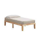 Costway Cadre de lit double 14" en bois avec sommier à lattes en bois couleur expresso/naturel