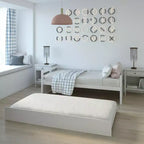 Lit de repos gigogne simple Costway à lattes en bois, plateforme pour matelas, gris/espresso/blanc