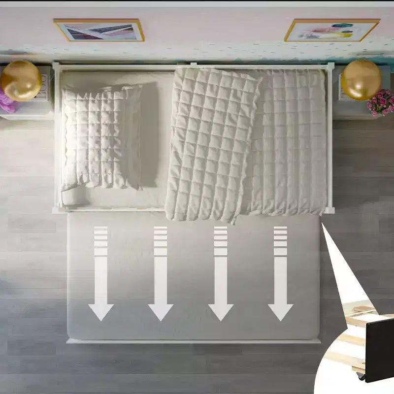 Lit de repos gigogne simple Costway à lattes en bois, plateforme pour matelas, gris/espresso/blanc