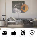 Lit de repos gigogne simple Costway à lattes en bois, plateforme pour matelas, gris/espresso/blanc