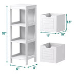 Meuble de salle de bain Costway en bois, placard au sol, étagère de rangement multifonctionnelle, organisateur de chambre à coucher