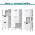 Meuble de salle de bain Costway en bois, placard au sol, étagère de rangement multifonctionnelle, organisateur de chambre à coucher