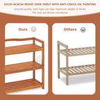 Meuble à Chaussures à 2 Niveaux en Bois Costway Organisateur de Rangement pour Chaussures Robuste et Autonome