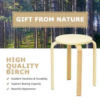 Costway Lot de 4 Tabourets Ronds en Bois Courbé, Chaises de Salle à Manger Empilables avec Siège Rembourré Beige/Noir