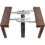 Table à manger rectangulaire en bois de noyer moderne vieilli Warhol 55 Downing Street 150,5 cm x 90,2 cm Marron avec 2 rallonges pour salon salle à manger