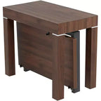 Table à manger rectangulaire en bois de noyer moderne vieilli Warhol 55 Downing Street 150,5 cm x 90,2 cm Marron avec 2 rallonges pour salon salle à manger