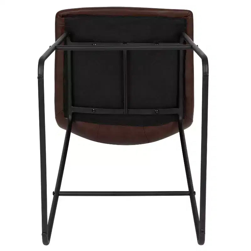Tabourets de bar Merrick Lane de 76 cm de hauteur avec siège baquet en similicuir, lot de 2