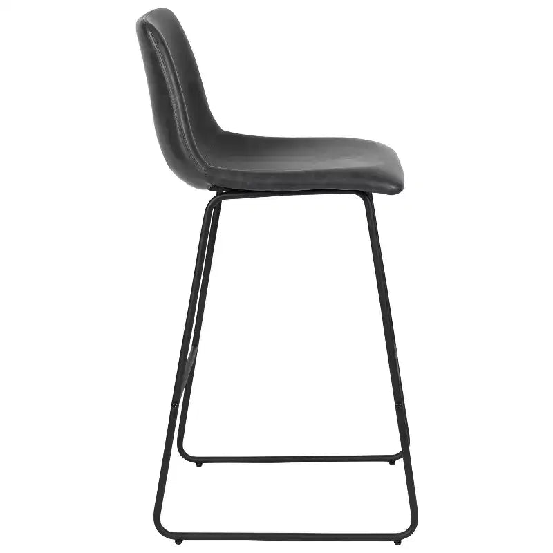 Tabourets de bar Merrick Lane de 76 cm de hauteur avec siège baquet en similicuir, lot de 2