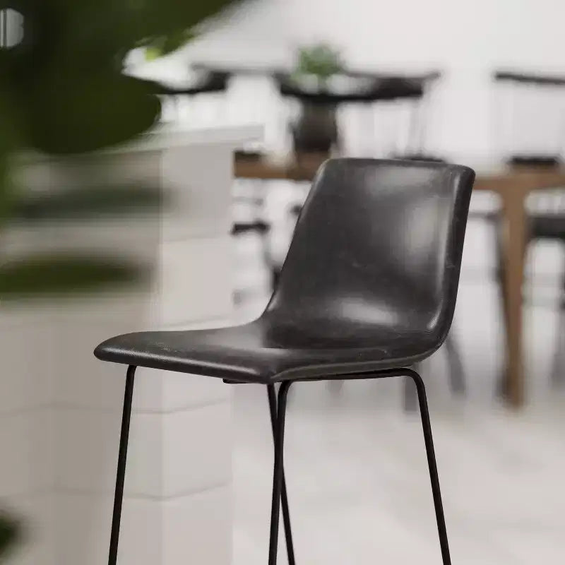 Tabourets de bar Merrick Lane de 76 cm de hauteur avec siège baquet en similicuir, lot de 2