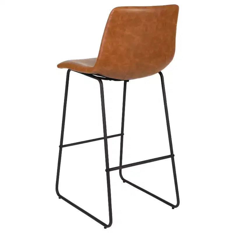 Tabourets de bar Merrick Lane de 76 cm de hauteur avec siège baquet en similicuir, lot de 2