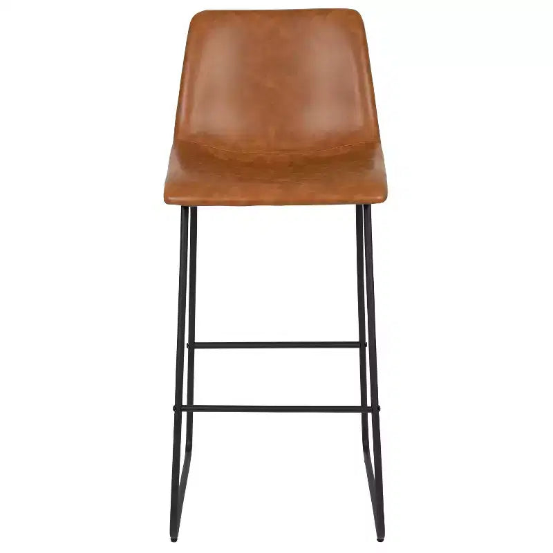 Tabourets de bar Merrick Lane de 76 cm de hauteur avec siège baquet en similicuir, lot de 2