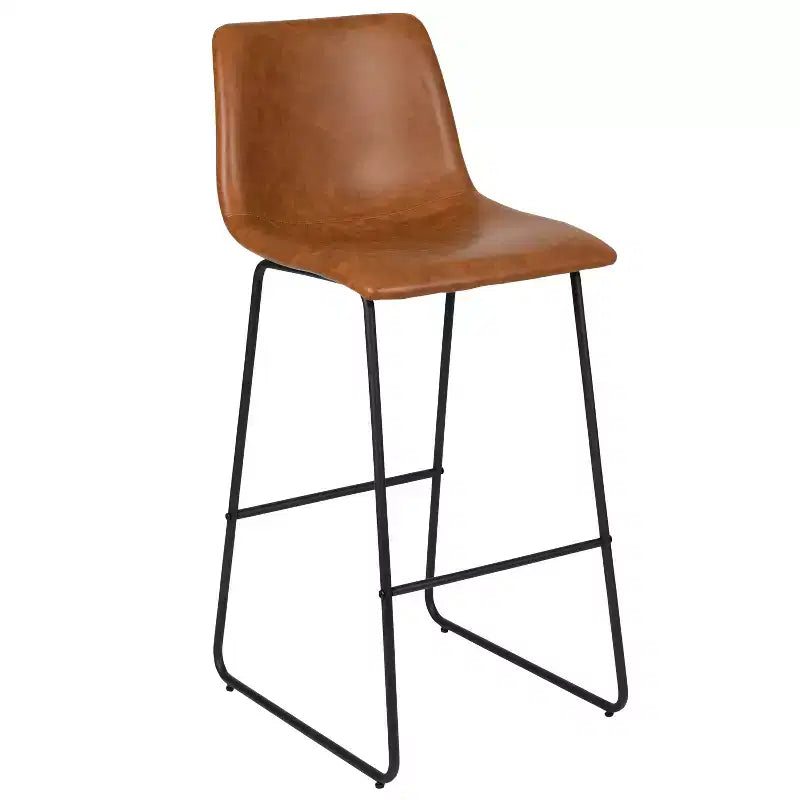 Tabourets de bar Merrick Lane de 76 cm de hauteur avec siège baquet en similicuir, lot de 2