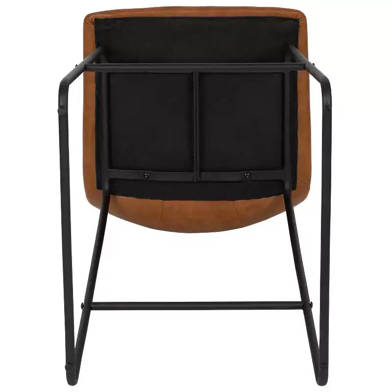 Tabourets de bar Merrick Lane de 76 cm de hauteur avec siège baquet en similicuir, lot de 2