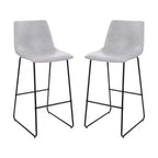 Tabourets de bar Merrick Lane de 76 cm de hauteur avec siège baquet en similicuir, lot de 2