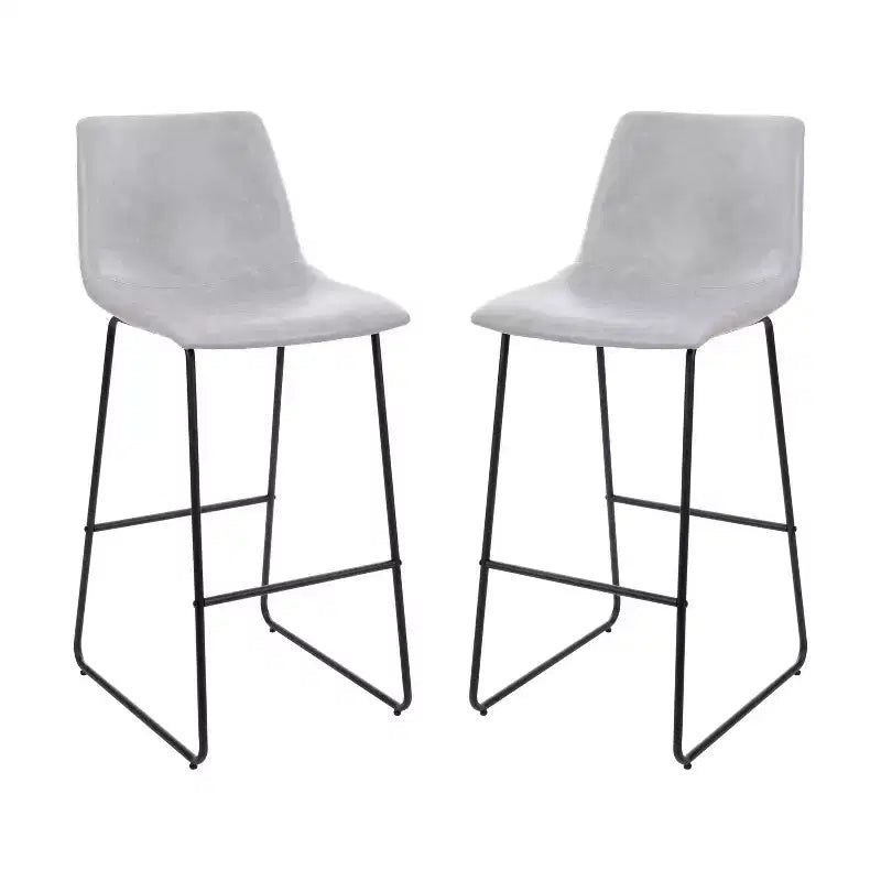 Tabourets de bar Merrick Lane de 76 cm de hauteur avec siège baquet en similicuir, lot de 2