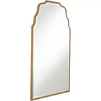 Miroir mural décoratif rectangulaire Noble Park avec cadre arqué ondulé biseauté moderne doré antique 26 de large pour salle de bain