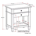 Table de chevet 24" en bois massif Sterling - WyndenHall
