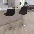 Tabouret de bar contemporain Merrick Lane, hauteur réglable, avec coussin de soutien et piètement en métal avec repose-pieds