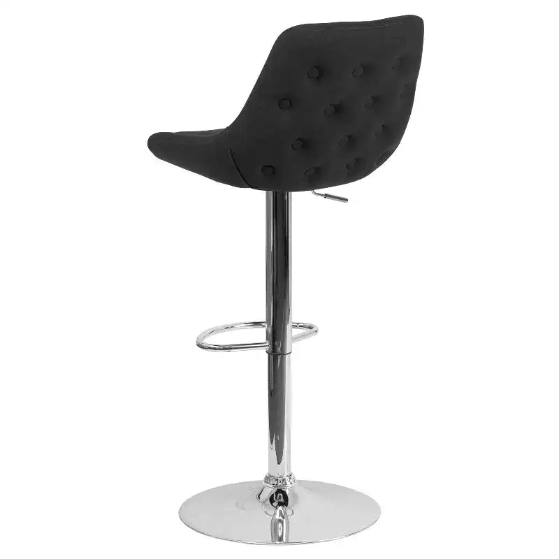 Tabouret de bar contemporain Merrick Lane, hauteur réglable, avec coussin de soutien et piètement en métal avec repose-pieds