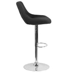 Tabouret de bar contemporain Merrick Lane, hauteur réglable, avec coussin de soutien et piètement en métal avec repose-pieds