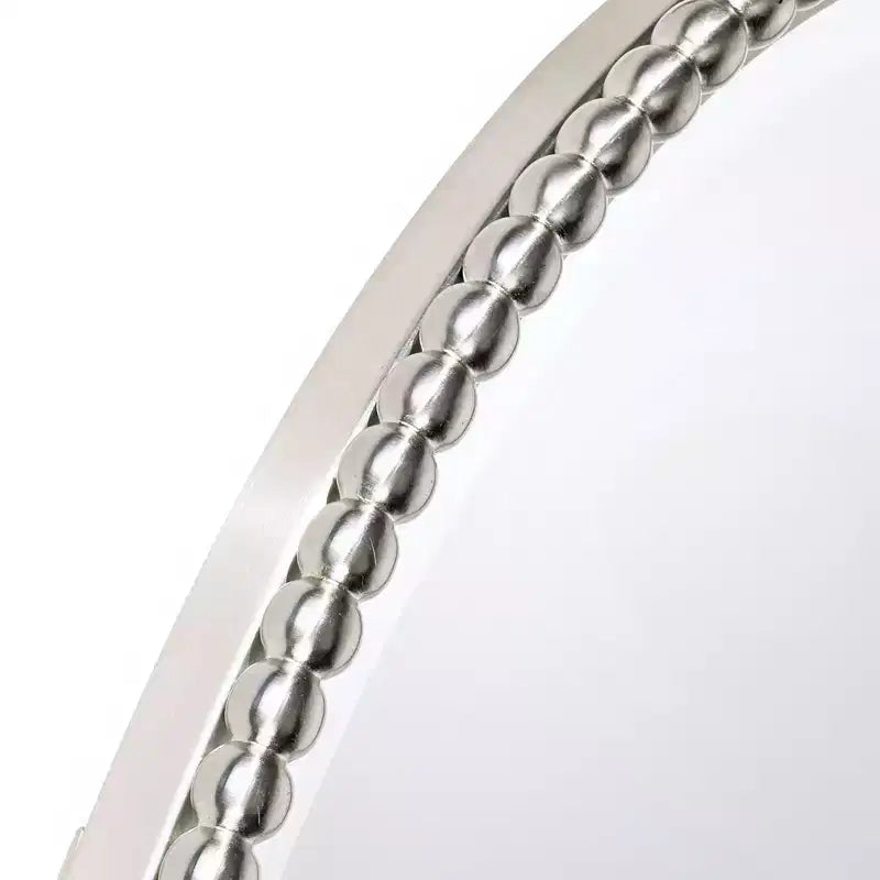 Miroir mural décoratif ovale Uttermost pour coiffeuse, verre biseauté, cadre en métal nickel brossé, 56 cm de large pour salle de bain, chambre à coucher, salon