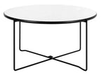 Wrena Round Coffee Table - White/Black - Safavieh
