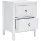 Table de chevet 2 tiroirs Tegan - NST5004 - Blanc - Safavieh