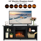 Meuble TV cheminée Costway à 2 niveaux de 147 cm avec foyer électrique de 46 cm jusqu'à 65 po