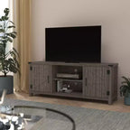 Meuble TV Merrick Lane style porte de grange 150 cm pour téléviseur jusqu'à 65 po