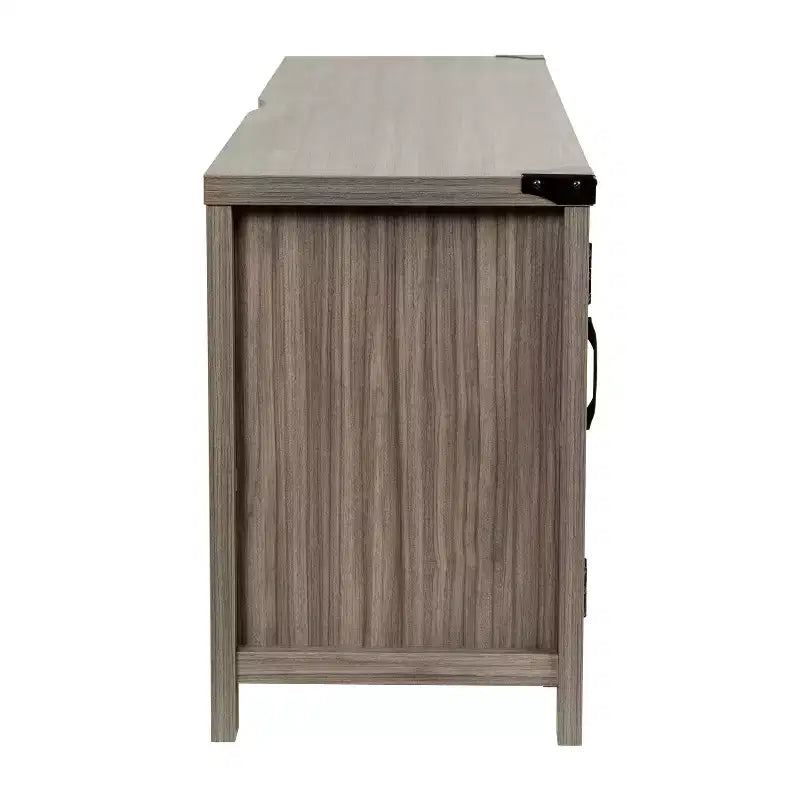 Meuble TV Merrick Lane style porte de grange 150 cm pour téléviseur jusqu'à 65 po