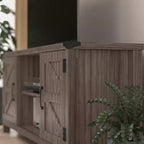 Meuble TV Merrick Lane style porte de grange 150 cm pour téléviseur jusqu'à 65 po