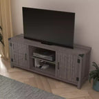 Meuble TV Merrick Lane style porte de grange 150 cm pour téléviseur jusqu'à 65 po