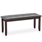 Costway Upholstered Dining Bench w/Padded Seat for Kitchen Bedroom Entryway Grey