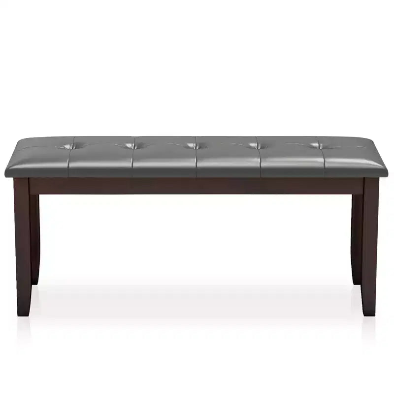 Banc de salle à manger rembourré Costway avec siège rembourré pour cuisine, chambre et entrée, gris