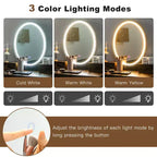 Costway Coiffeuse Industrielle avec Tabouret Rembourré et Miroir Lumineux 3 Couleurs