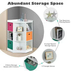 Costway Étagère de rangement 3 niveaux pour enfants avec 3 paniers Organisateur d'angle Blanc