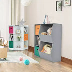 Costway Étagère de rangement 3 niveaux pour enfants avec 3 paniers Organisateur d'angle Blanc